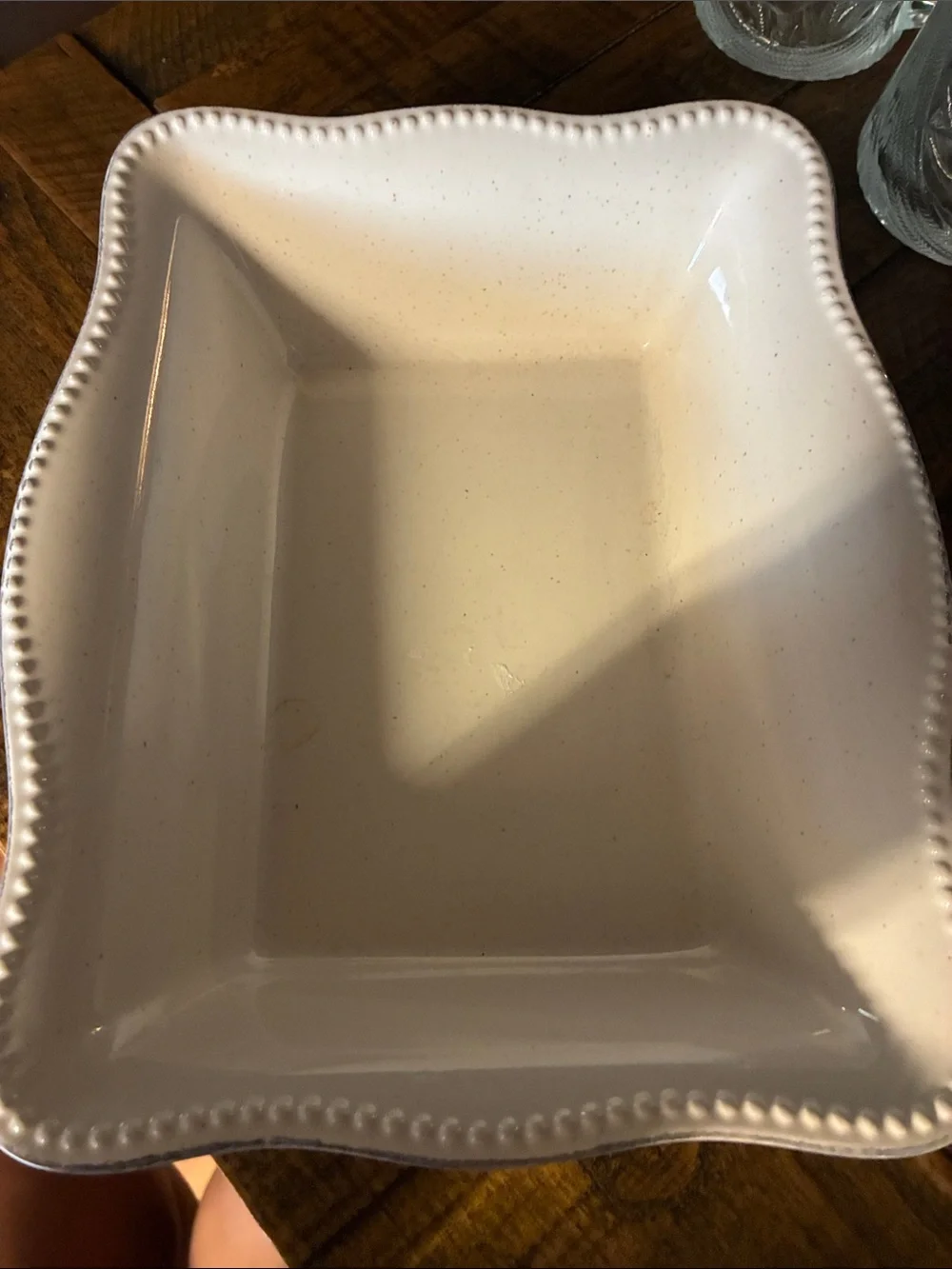 White Ceramic Scalloped Serving Dish